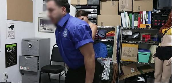 Scared teen shoplifter Natalie Porkman punish fucked by dirty LP officer on CCTV